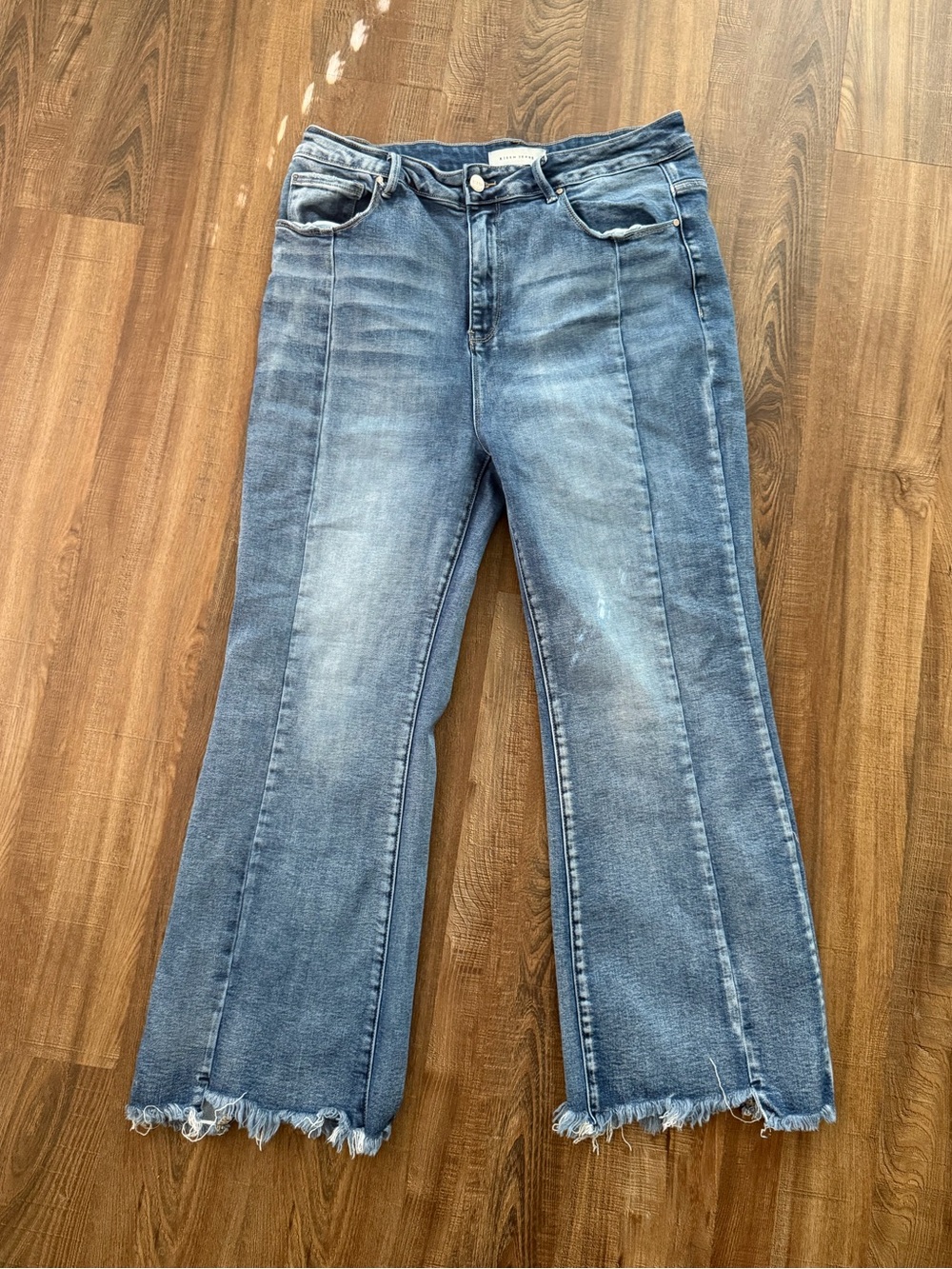 Risen Women's Blue Raw-Hem Jeans 1X